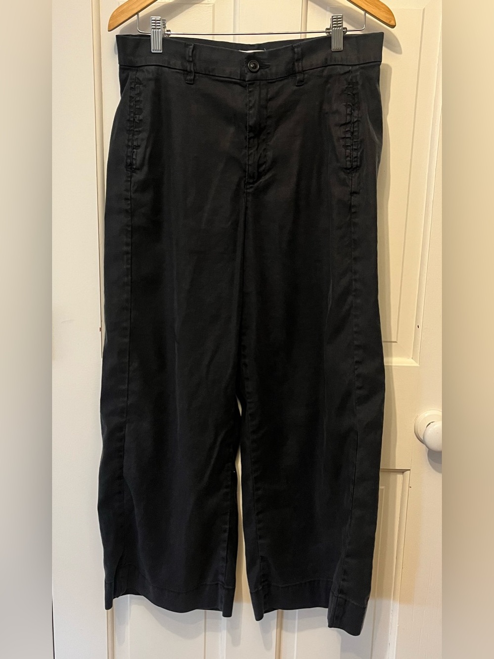Evereve women’s Black wide-Leg Linen Blend Pant